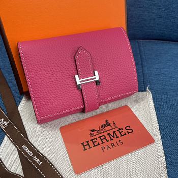 Hermes Bearn Compact Wallet Pink 10x12 cm