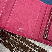 Hermes Bearn Compact Wallet Pink 10x12 cm - 5