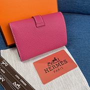 Hermes Bearn Compact Wallet Pink 10x12 cm - 4