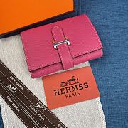 Hermes Bearn Compact Wallet Pink 10x12 cm - 2