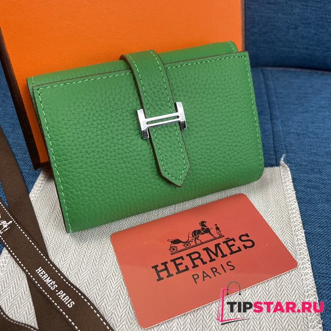 Hermes Bearn Compact Wallet Green 10x12 cm - 1