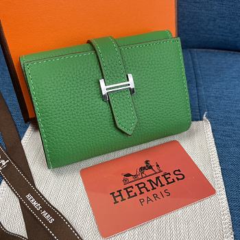 Hermes Bearn Compact Wallet Green 10x12 cm