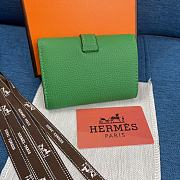 Hermes Bearn Compact Wallet Green 10x12 cm - 6