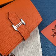 Hermes Bearn Compact Wallet Orange 10x12 cm - 6
