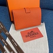 Hermes Bearn Compact Wallet Orange 10x12 cm - 5