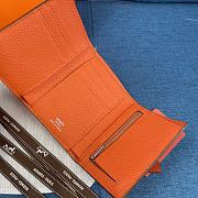 Hermes Bearn Compact Wallet Orange 10x12 cm - 3