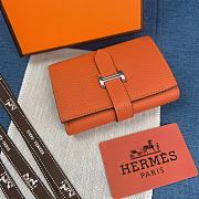 Hermes Bearn Compact Wallet Orange 10x12 cm - 2