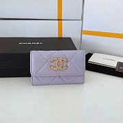 CHANEL 19 Flap Card Holder Light Purple size 11x9 cm - 1