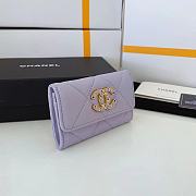 CHANEL 19 Flap Card Holder Light Purple size 11x9 cm - 5