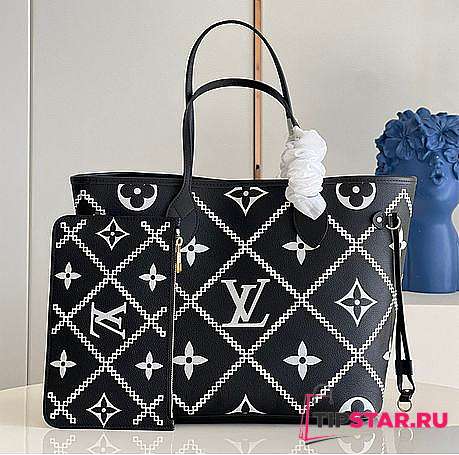 Louis Vuitton Neverfull Handbag Black M46040 Size 31 x 28 x 14 cm - 1
