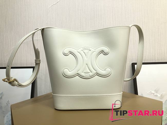  CELINE BUCKET CUIR TRIOMPHE WHITE 198243 SIZE 30 X 22 X 13cm - 1