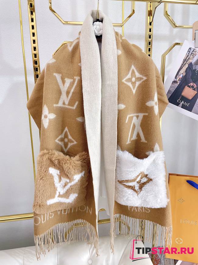 LOUIS VUITTON COLD REYKJAVIK SCARF BEIGE 006 SIZE 190 x 46 cm - 1