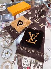 LOUIS VUITTON COLD REYKJAVIK SCARF BROWN 007 SIZE 190 x 46 cm - 6