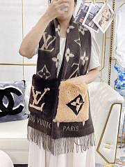 LOUIS VUITTON COLD REYKJAVIK SCARF BROWN 007 SIZE 190 x 46 cm - 4