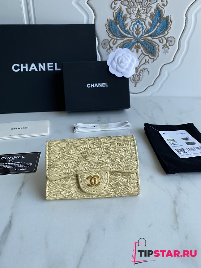 Chanel Card Holder Beige AP0214 Size 11x8.5x3 cm - 1