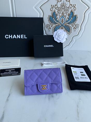 Chanel Card Holder Purple AP0214 Size 11x8.5x3 cm