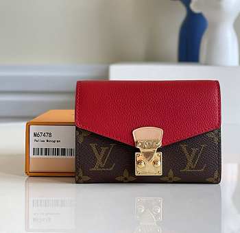  Louis Vuitton Pallas Compact Red Wallet  M67478 13 x 9.3 x 1 cm