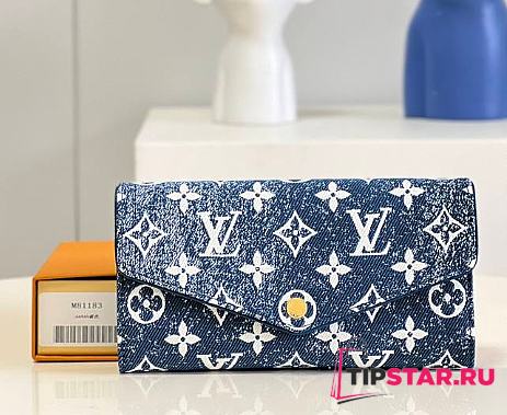 Louis Vuitton Sarah Wallet  Navy Blue M81183 Size 19 x 10.5 x 2cm - 1