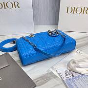 Dior Lady D-Joy Bag Horizon Bright Blue Lambskin M0540 size 26x13.5x5 cm - 6