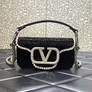 Valentino garavani locò small shoulder black bag 5032 size 19x10x5 cm  - 1