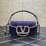 Valentino garavani locò small shoulder Lilac bag 5032 size 19x10x5 cm - 1