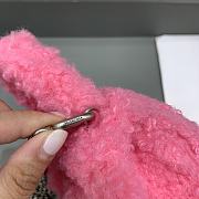 Balenciaga Furry Hourglass Mini Handbag With Chain Pink size 11.5x14x4.5 cm - 5