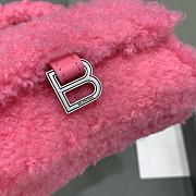 Balenciaga Furry Hourglass Mini Handbag With Chain Pink size 11.5x14x4.5 cm - 4