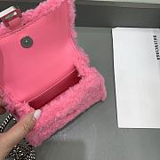 Balenciaga Furry Hourglass Mini Handbag With Chain Pink size 11.5x14x4.5 cm - 3
