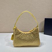 Prada Hobo re-edition with crystals in pineapple yellow 23x13x5cm - 4