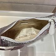Prada Hobo re-edition with crystals in white 23x13x5cm - 6