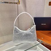Prada Hobo re-edition with crystals in white 23x13x5cm - 2