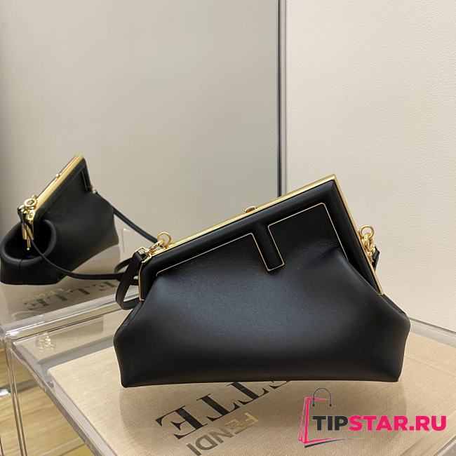 Fendi frist small black leather bag 8bp129 Size 26×18×9.5cm - 1