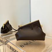Fendi frist small Chocolate leather bag 8bp129 size 26×18×9.5cm - 1