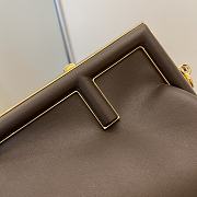 Fendi frist small Chocolate leather bag 8bp129 size 26×18×9.5cm - 5