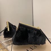 Fendi First Small Black Mink Bag 8BP12 Size 26x9.5x18cm - 3