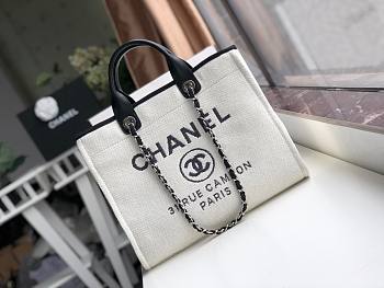 Chanel Canvas Large Deauville Shopping Bag Size 38cm (1