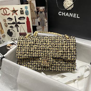 Chanel Woven Wool CF Purple 1112 Size 25x16x7 cm