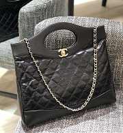 Chanel Black Quilted Lambskin Cut Out Chain Handle Bag Size 37x39x8 cm - 1