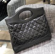 Chanel Black Quilted Lambskin Cut Out Chain Handle Bag Size 37x39x8 cm - 3