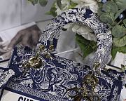 Dior Lady Blue Toile De Jouy Embroidery 234321 Size 24 x 20 x 11 cm - 2
