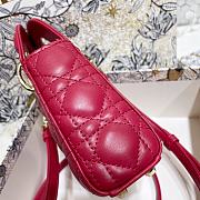 Lady Dior Bag Pink Cannage Lambskin Size 12 x 10 x 5 cm - 6