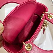 Lady Dior Bag Pink Cannage Lambskin Size 12 x 10 x 5 cm - 5