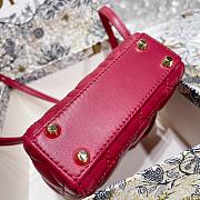 Lady Dior Bag Pink Cannage Lambskin Size 12 x 10 x 5 cm - 4