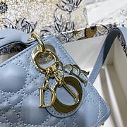 Lady Dior Bag Blue Cannage Lambskin Size 12 x 10 x 5 cm - 6