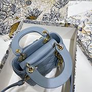 Lady Dior Bag Blue Cannage Lambskin Size 12 x 10 x 5 cm - 4