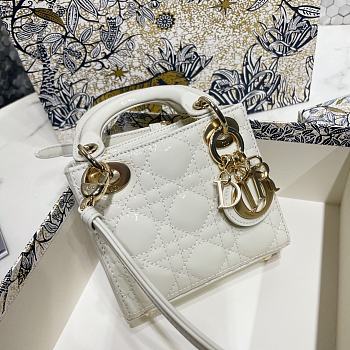 Lady Dior Bag white Cannage Lambskin Size 12 x 10 x 5 cm