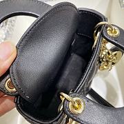 Lady Dior Bag Black Cannage Lambskin Size 12 x 10 x 5 cm - 6