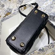 Lady Dior Bag Black Cannage Lambskin Size 12 x 10 x 5 cm - 5