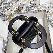 Lady Dior Bag Black Cannage Lambskin Size 12 x 10 x 5 cm - 2