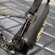 Valentino Loco Calfskin Shoulder Bag Black 5031 Size 19 cm - 4